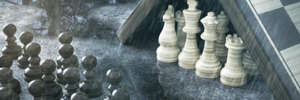Schach im Regen